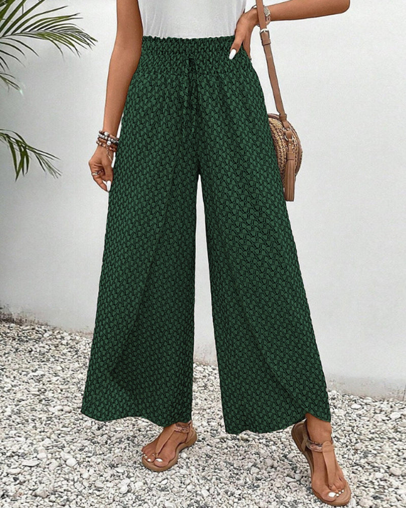 Daniella - Damenhose mit weitem Bein und geometrischem Print