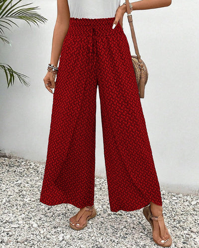 Daniella - Damenhose mit weitem Bein und geometrischem Print