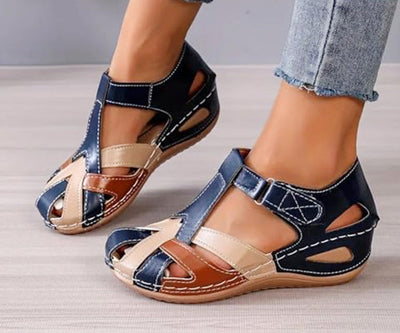 Olga | Damen Bequeme Flexible Orthopädische Sandalen mit Knöchelriemen