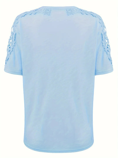 Addison | Elegantes Sommer Kurzarm-T-Shirt mit Spitze