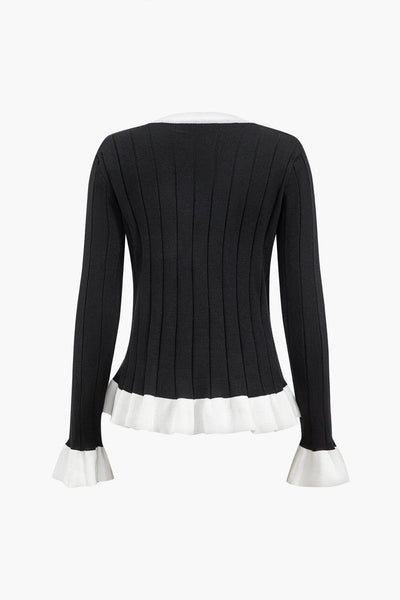 Liliana | Elegantes Zweiteiler-Set mit Strickjacke & Wide-Leg-Hose