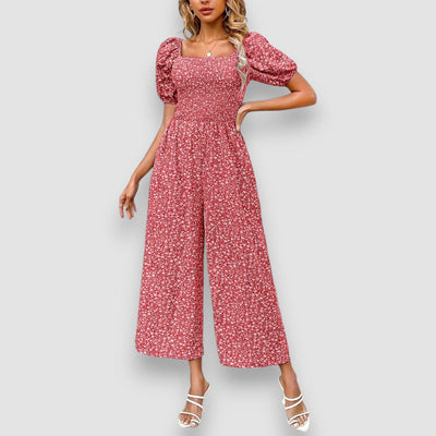 Zala | Blumendruck Weite Beine Jumpsuit