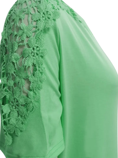 Addison | Elegantes Sommer Kurzarm-T-Shirt mit Spitze