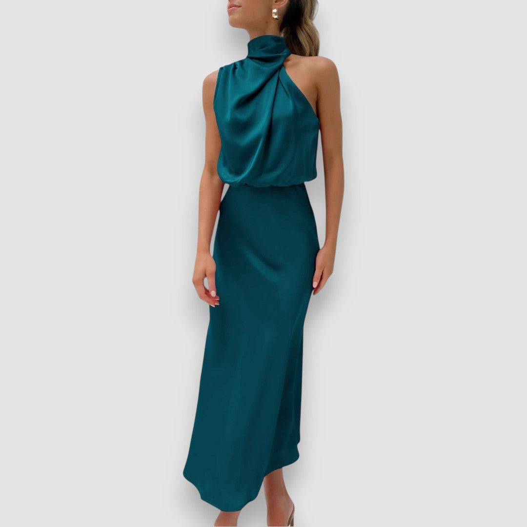 Flavia | Auffallendes Satin-Trägerkleid