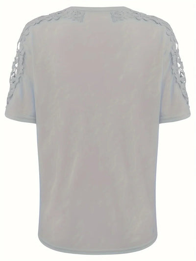Addison | Elegantes Sommer Kurzarm-T-Shirt mit Spitze