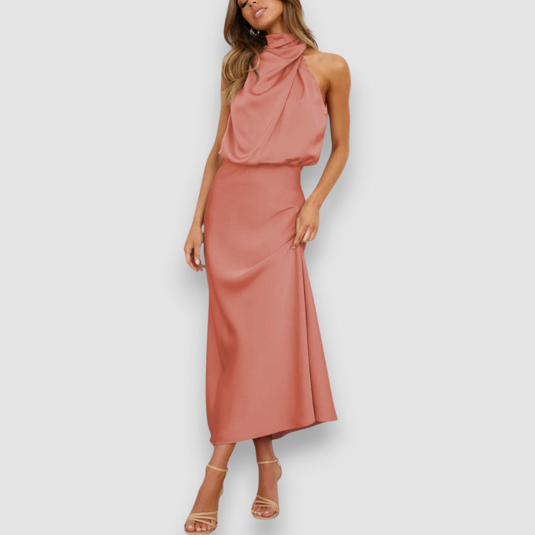 Flavia | Auffallendes Satin-Trägerkleid