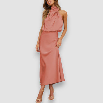 Flavia | Auffallendes Satin-Trägerkleid