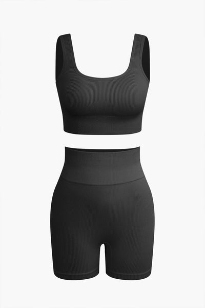 Elaine | Nahtloses Sport-Set mit Crop-Top & Yoga-Shorts
