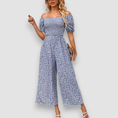 Zala | Blumendruck Weite Beine Jumpsuit