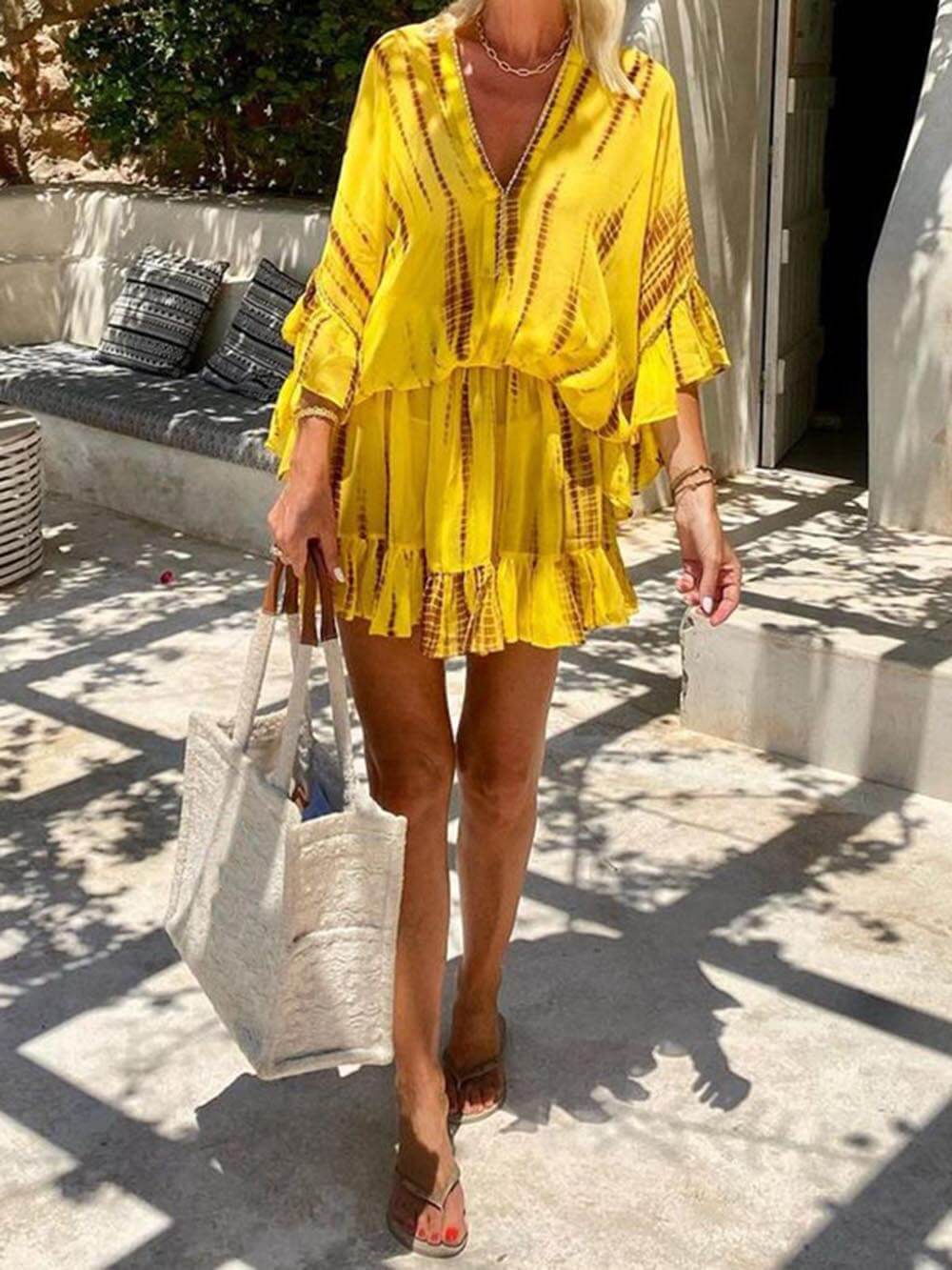 Lara - Weiches, lässiges Minikleid mit V-Ausschnitt