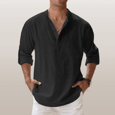 Relaxed Fit – Leinen-Henley für Herren