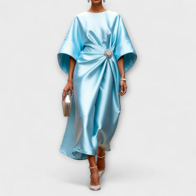 Elegant Shimmer Satin Maxi Dress