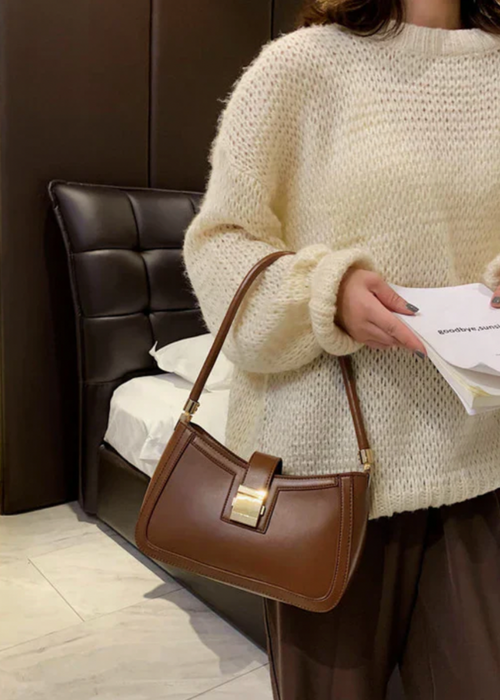 Damen Schultertasche Schwarz – Elegant & mit Reißverschluss