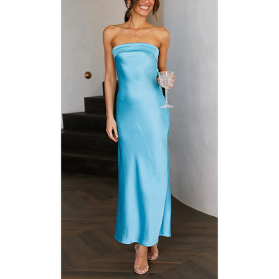 Damen Trägerloses Elegantes Kleid | Maxi