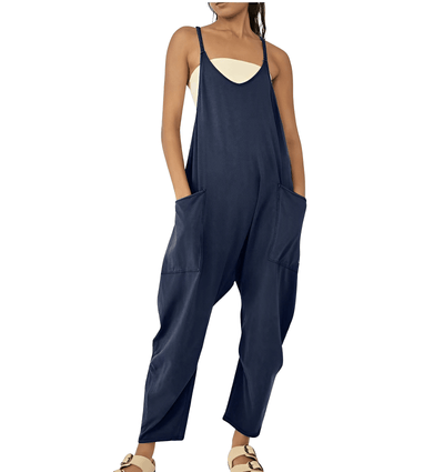 Damen Jumpsuit Ärmellos mit Taschen – Lässiger Einteiler