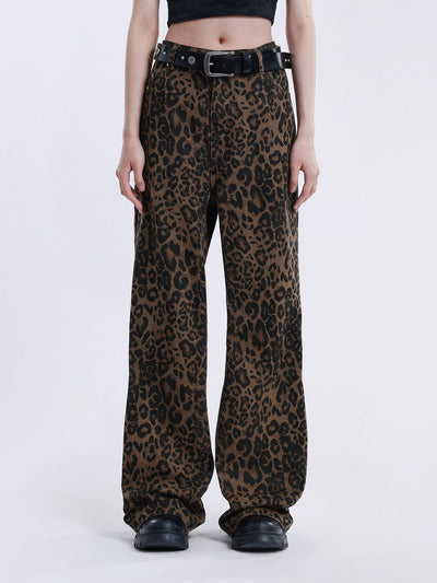 Karen | Vintage Jahrhundert-Leopardenprint Jeans