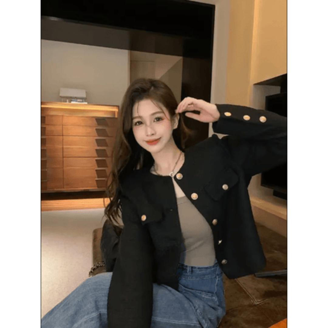 Damen Elegante Schwarz Jacke | Kurze