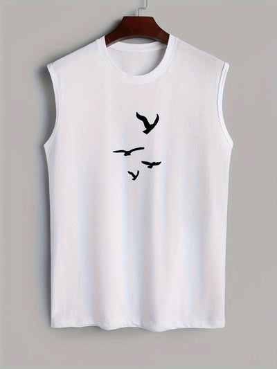 Ärmelloses Shirt mit Vogelprint Baumwolle Sommerlook - Noah (1+1 GRATIS)