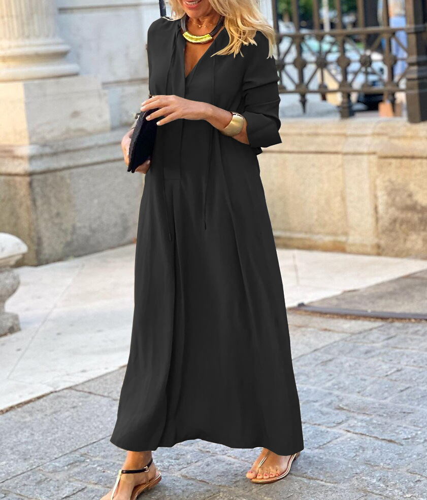 Leona - Damen Bequemes Maxikleid