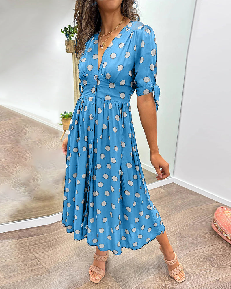Martha | Retro-Polka-Dot Midi-Kleid