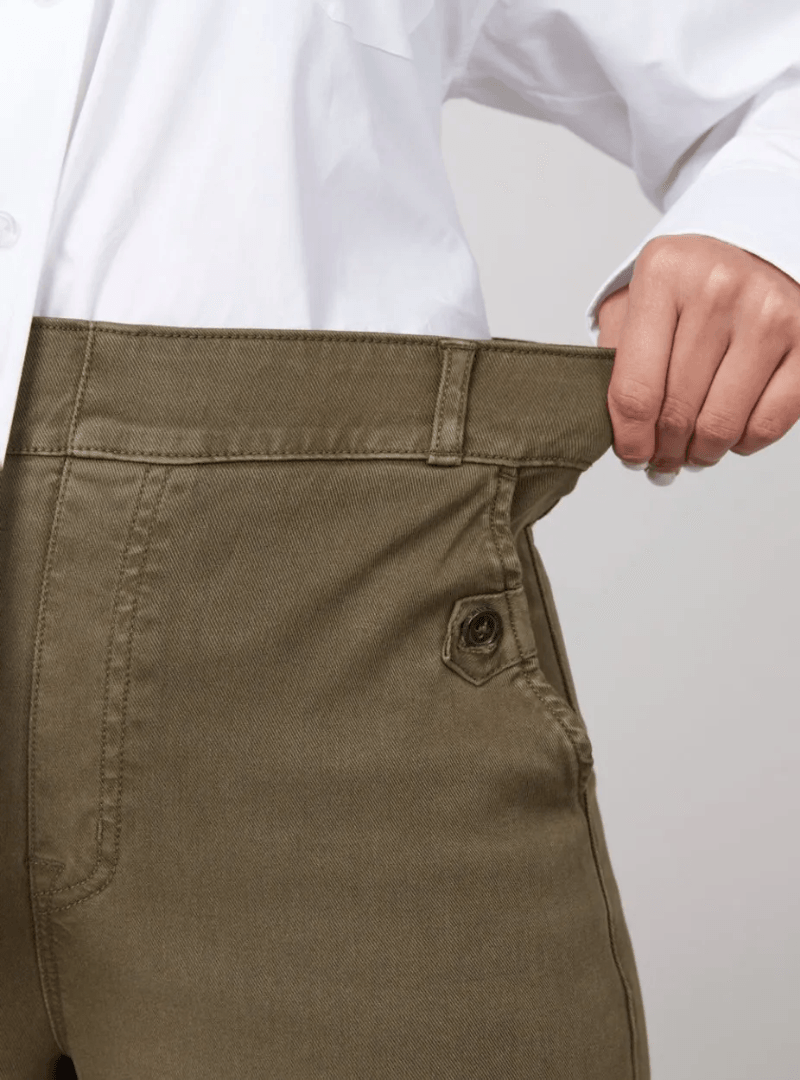 Alva™ - Taillenkontrollierende Twill Cropped Weite Hose