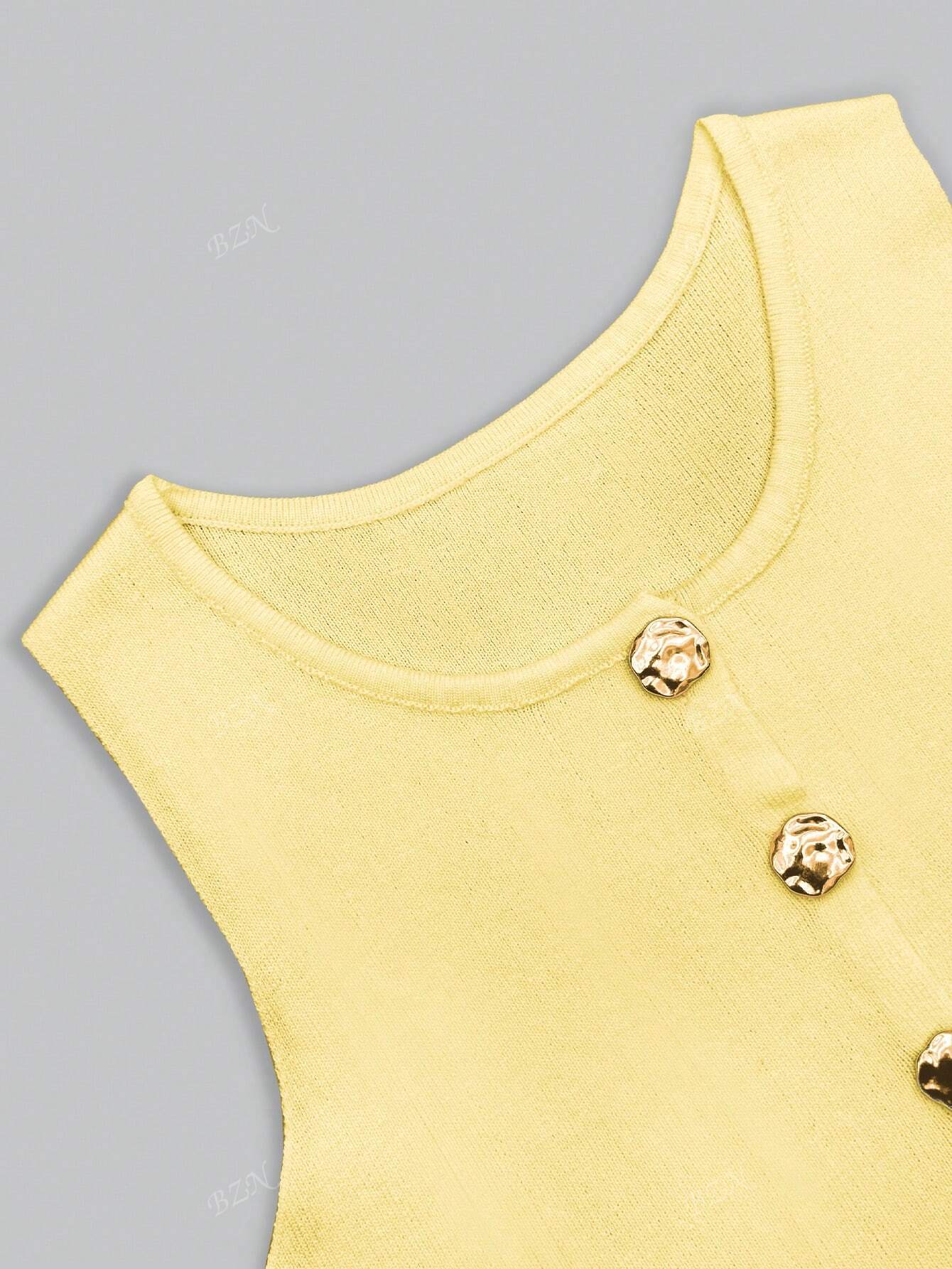 Ärmelloses Tailor-Weste mit Knöpfen – Feminin, Edel & Vielseitig