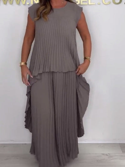 Rylie | Top mit kurzem Plisseearmel und weiten Hosen