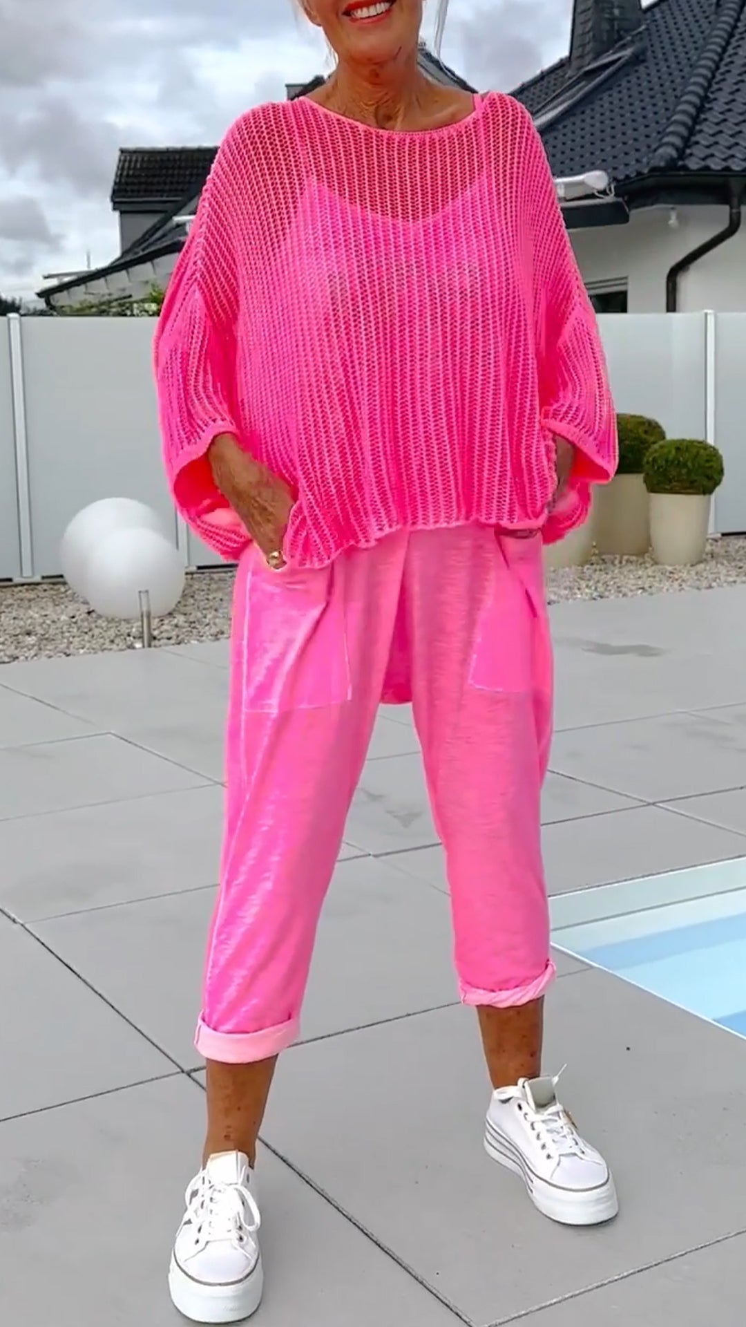 Tiffany | Damen-Jumpsuit mit Buchstabendruck + hohler Kittel-Freizeitanzug