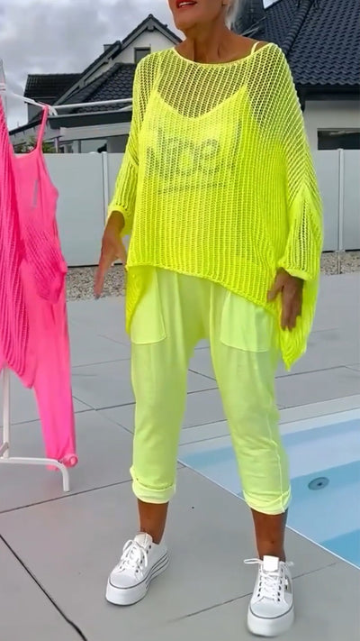 Bridger | Damen-Jumpsuit mit Buchstabendruck + hohler Kittel-Freizeitanzug