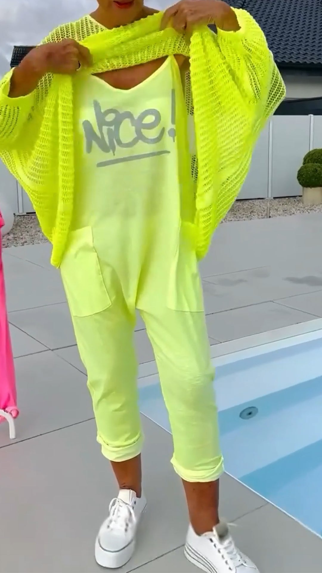 Bridger | Damen-Jumpsuit mit Buchstabendruck + hohler Kittel-Freizeitanzug