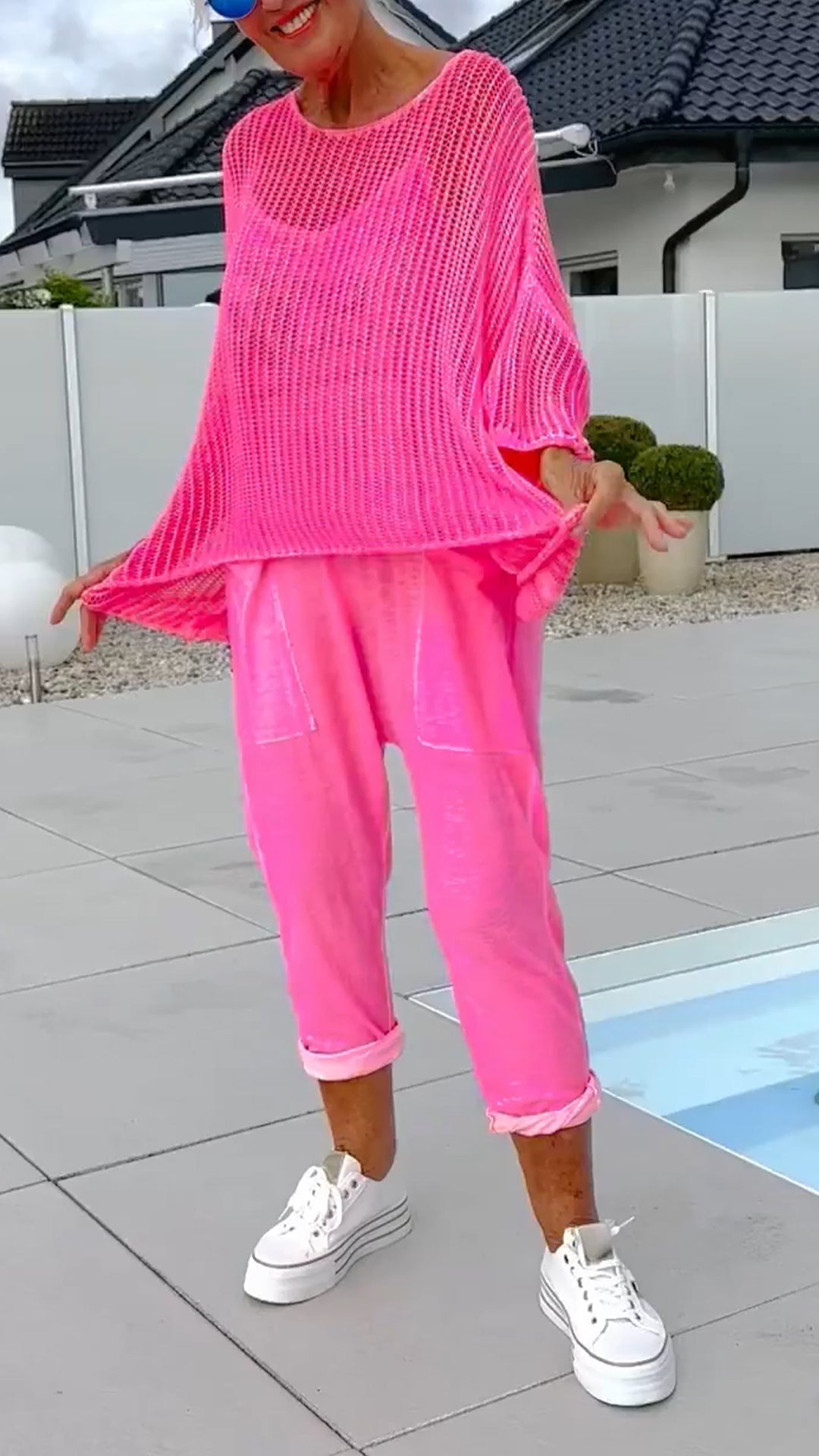 Bridger | Damen-Jumpsuit mit Buchstabendruck + hohler Kittel-Freizeitanzug