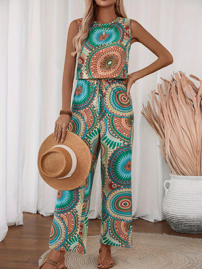 Trendiger Damen Jumpsuit mit Mandala-Print für den Sommer - BohoStrahl
