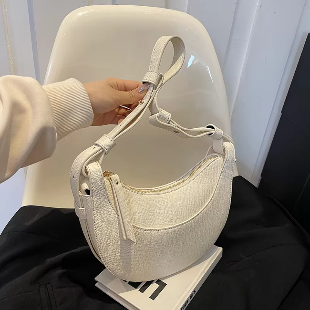 Halbmondförmige Umhängetasche für Damen | Elegant