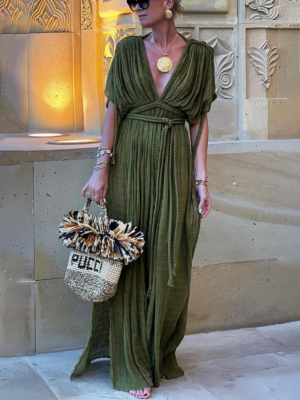 Mika - Leichtes drapiertes Maxikleid