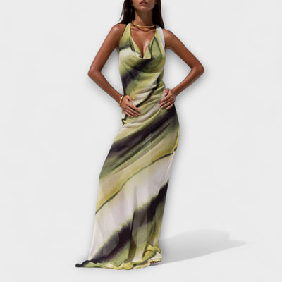 Klassisches Maxikleid mit Tie-Dye Gradient