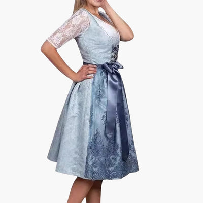 Dirndl kleid mit Spitzenärmeln für Damen - Oktoberfest 2025