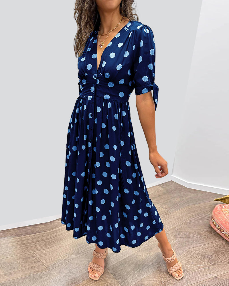 Martha | Retro-Polka-Dot Midi-Kleid