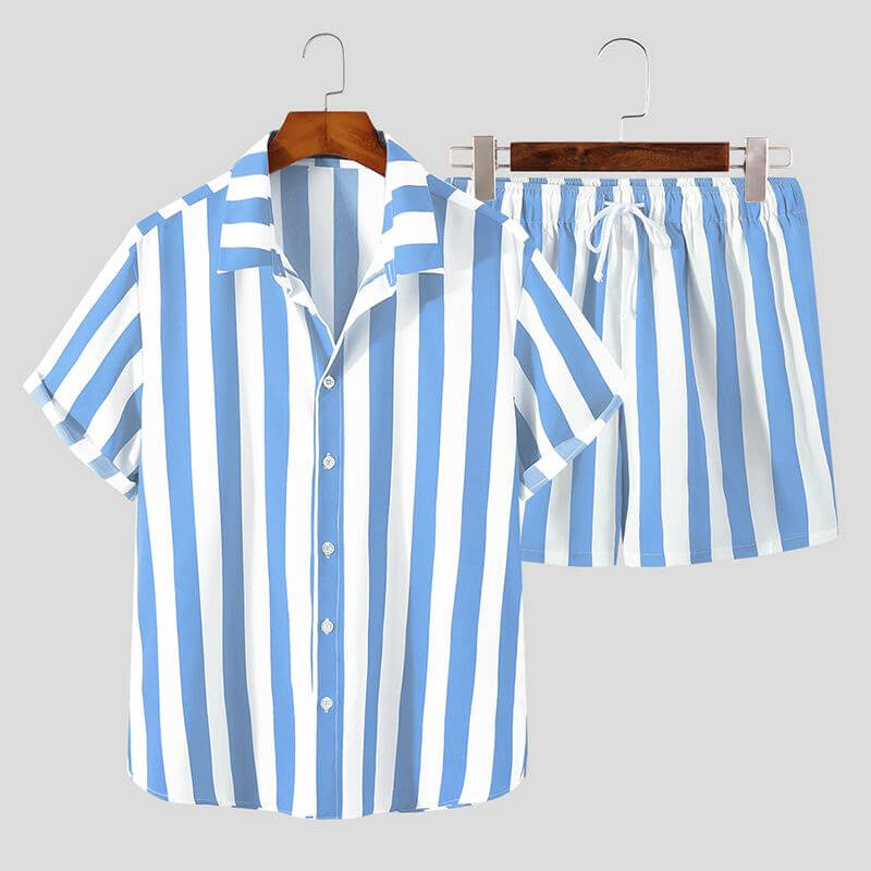 Stylisches Herren Sommer-Set mit Streifenmuster - StreifenFrisch