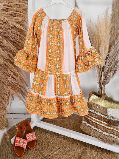 Joyce - Schulterfreies Boho-Minikleid