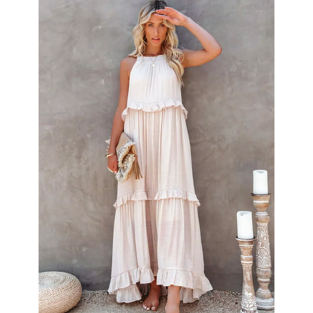 Damen Ausgestelltes ärmelloses Kleid | Maxi