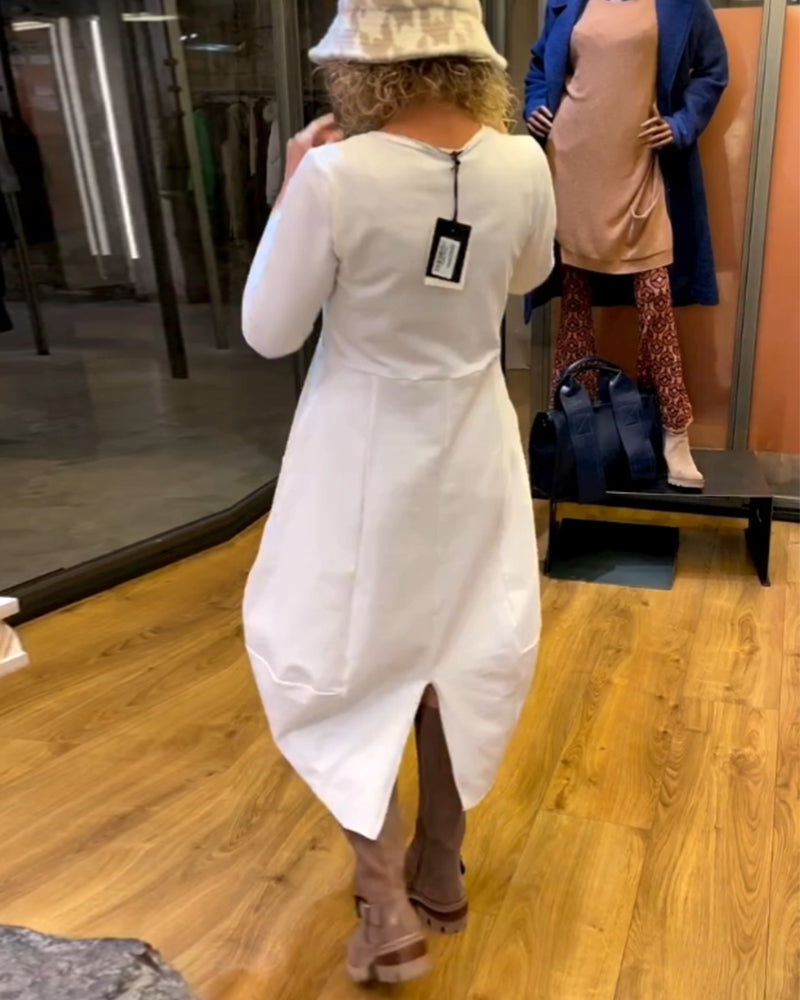 Clara - Frühlings-Midikleid mit Bauchkaschierung