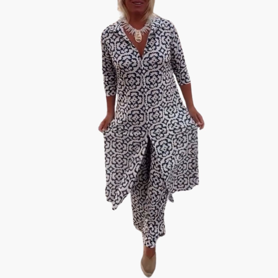 Geometrisches Zweiteiler-Set - Für Damen mit Stil & Komfort