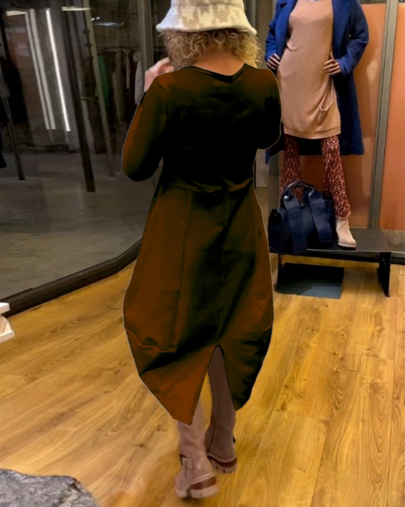 Clara - Frühlings-Midikleid mit Bauchkaschierung