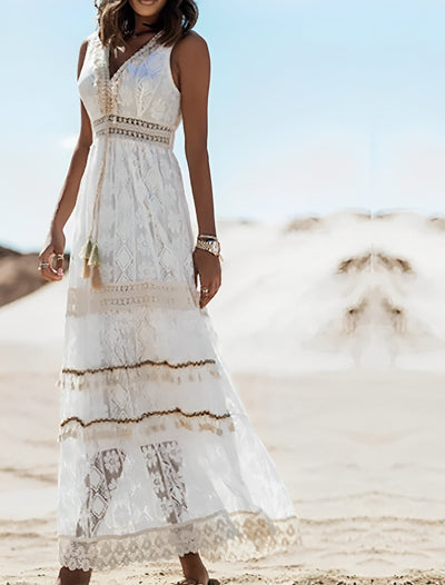 Eugenie - Boho-Maxikleid aus Spitze für Damen