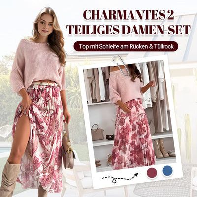 Zakai | Damen zweiteiliges Set: Oberteil mit Rundhalsausschnitt und bedrucktem