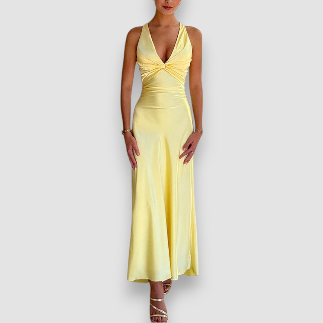 Zahara | Elegantes ärmelloses Abendkleid V-Ausschnitt