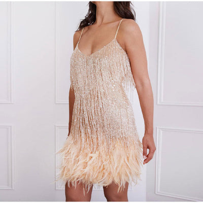 Laura - Cocktailkleid aus Federn im schicken Stil
