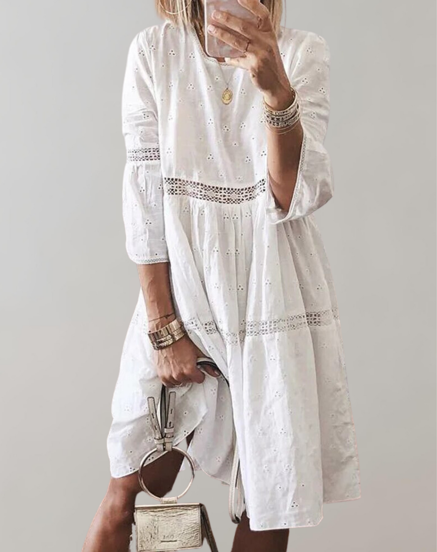 Korina - Elegantes Damen Kleid mit Stickerei