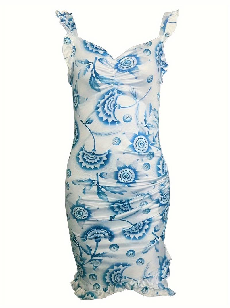 Anita | Geblümtes Minikleid mit gerüschtem Saum