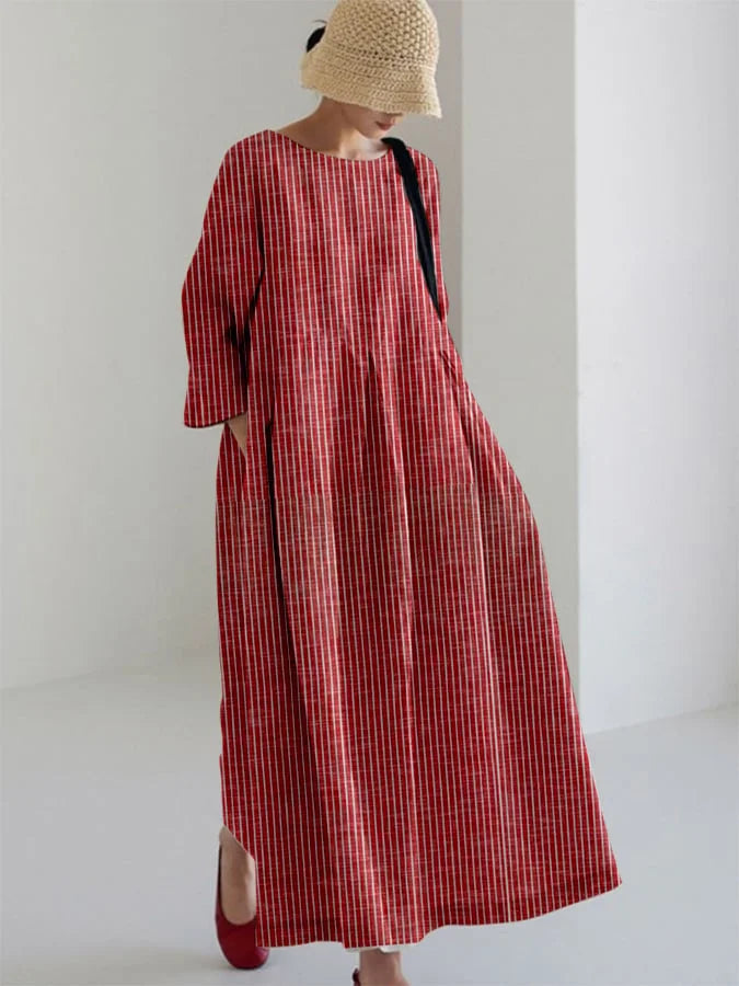 OLIVIA - VINTAGE GESTRIPTES LOCKERES KLEID